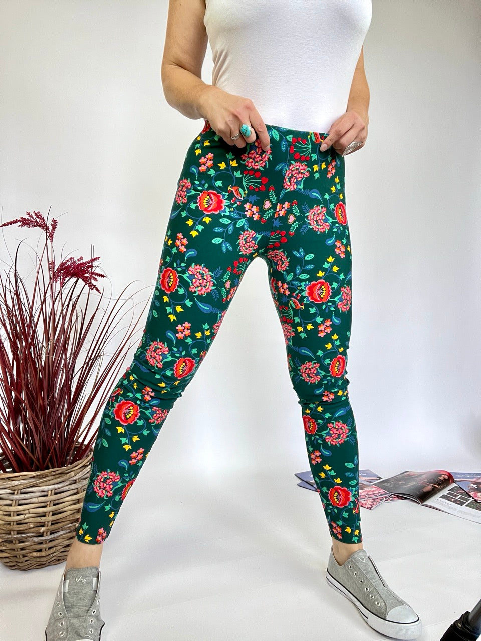 Thermo Leggings Beautiful Flower Blau