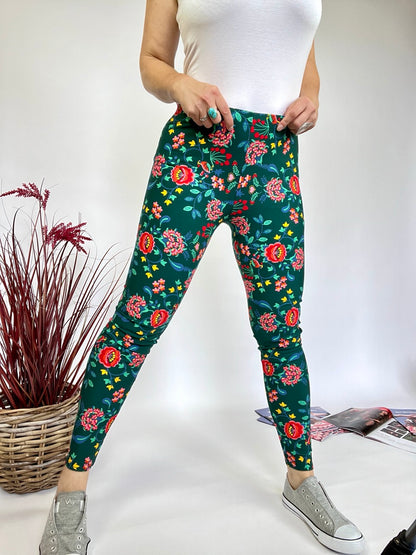 Thermo Leggings Beautiful Flower Blau