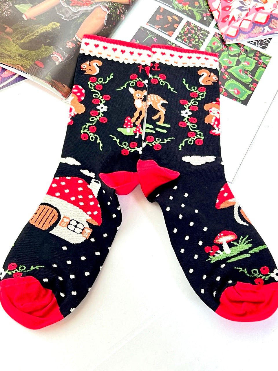 Socken Moshroom Love Schwarz