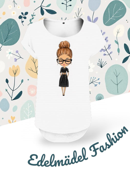Shirt Edelmädel Long Slub Käthe Weiß