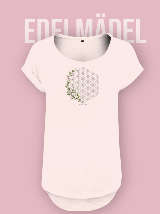 Shirt Edelmädel Slub Blume des Lebens
