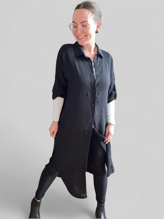 Hemd Kleid Schwarz