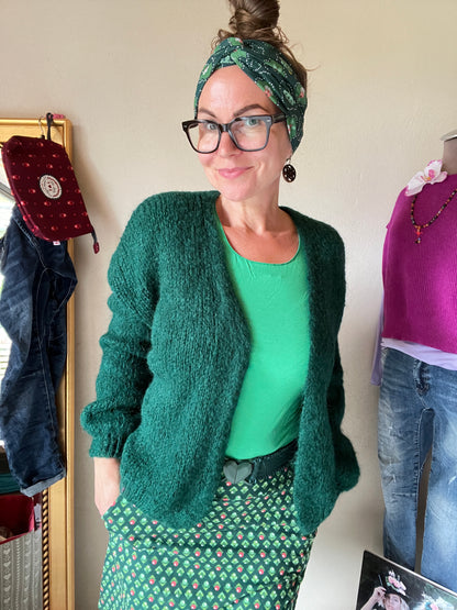 Strickjacke Wollgenuss Tannen Grün
