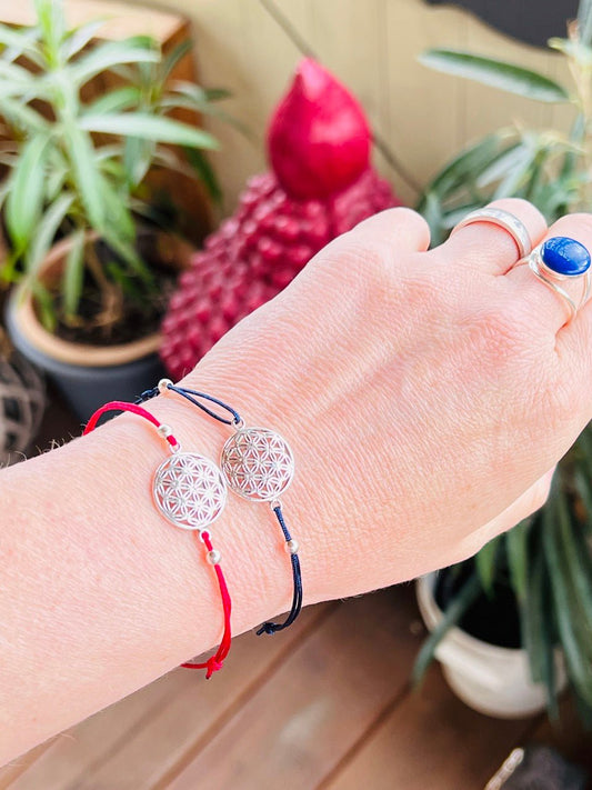 Armband Blume des Lebens Echt Silber Rot - FROLLEIN KÄTHE Shop