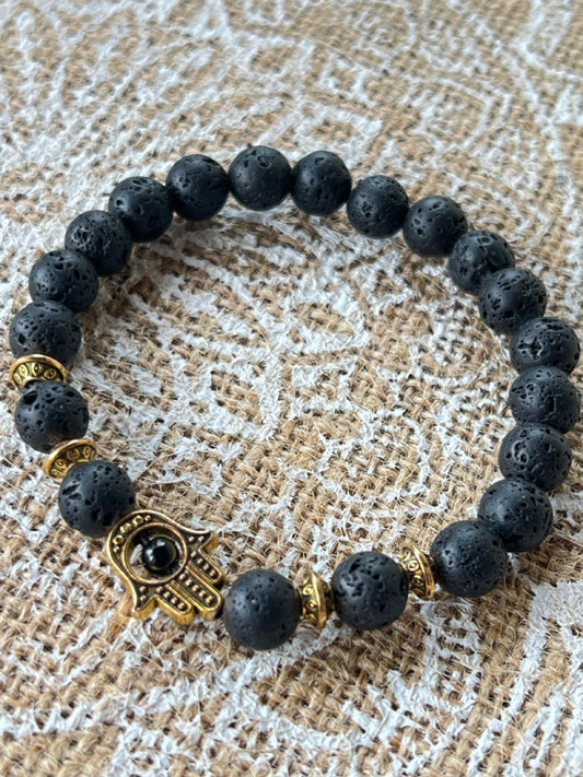 Armband Lava Stone Schwarz - FROLLEIN KÄTHE Shop