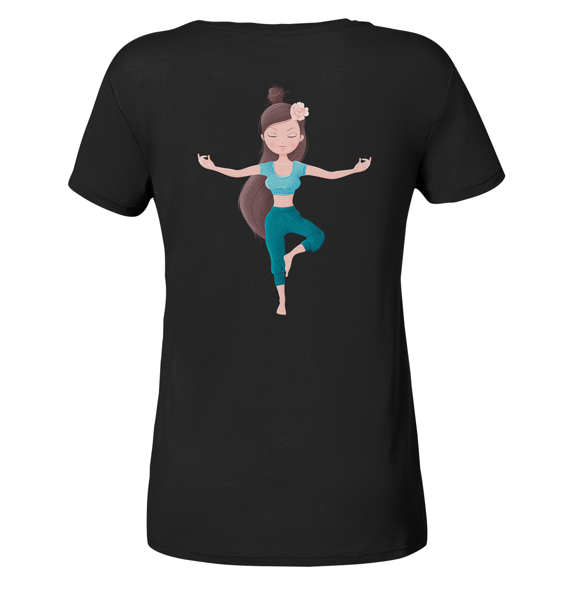 Shirt V-Neck Edelmädel Organic Yoga Girl Tree