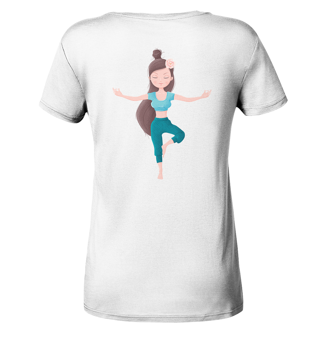 Shirt V-Neck Edelmädel Organic Yoga Girl Tree