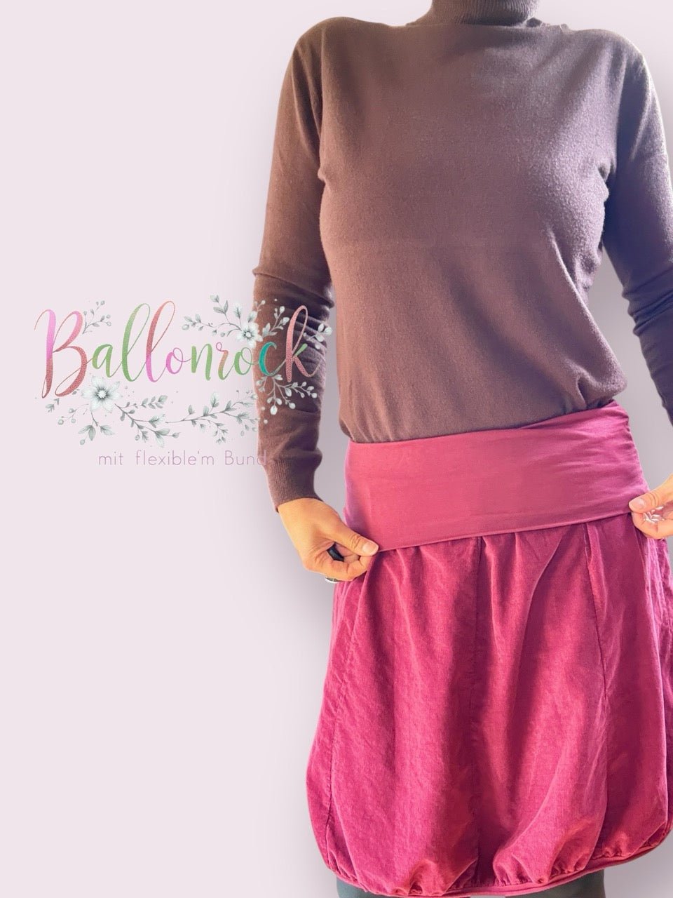 Ballonrock Betty Feincord Cherry - FROLLEIN KÄTHE Shop