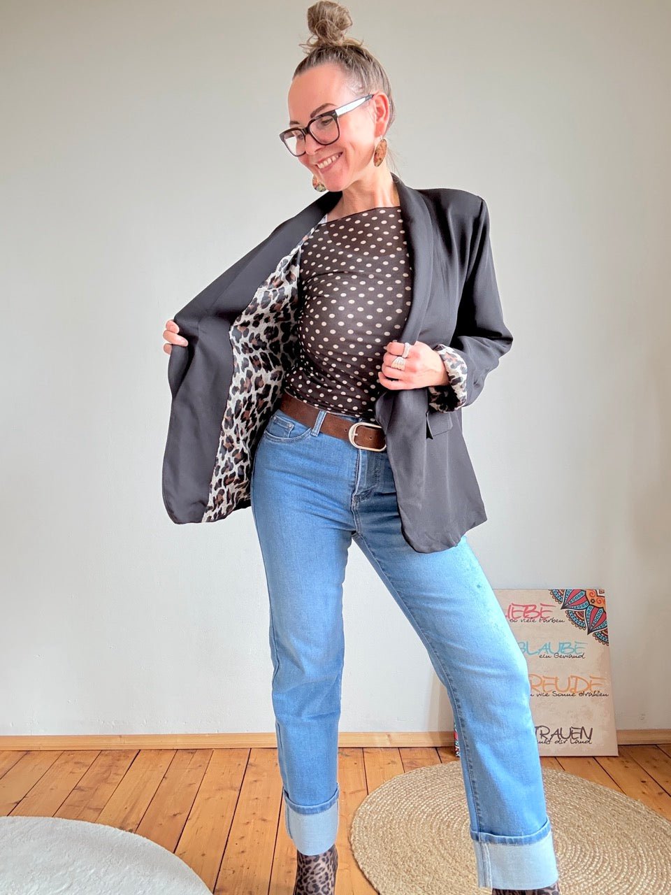 Blazer Malou Schwarz Leo - FROLLEIN KÄTHE Shop