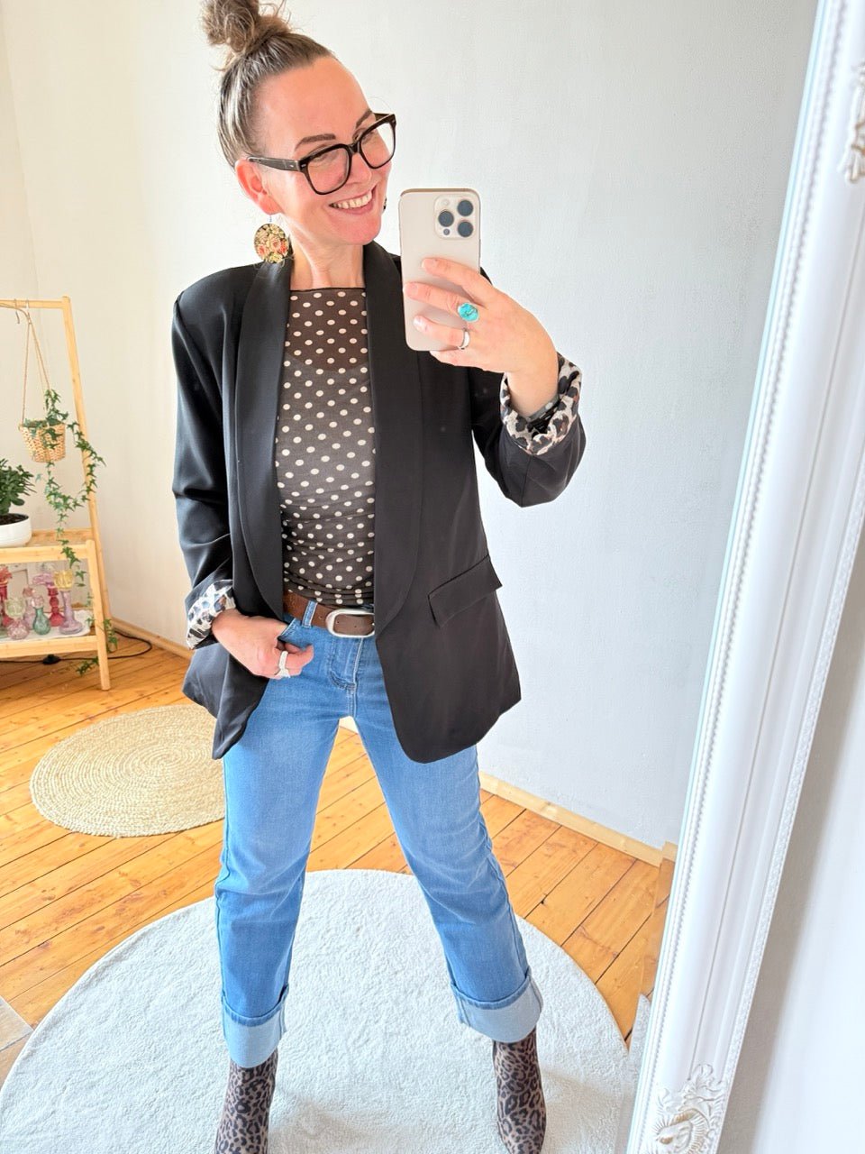 Blazer Malou Schwarz Leo - FROLLEIN KÄTHE Shop