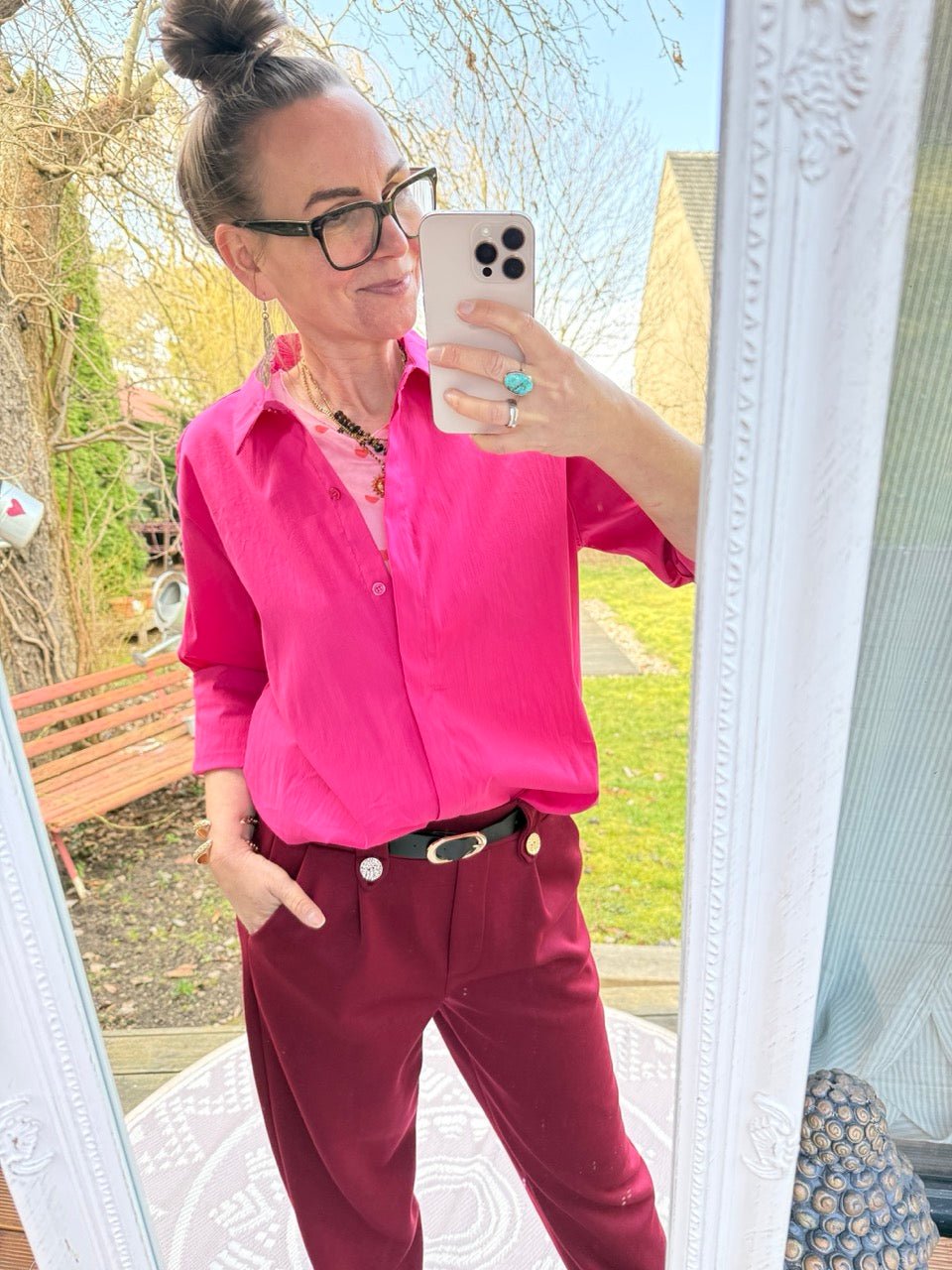 Bluse Gretchen Fuchsia - FROLLEIN KÄTHE Shop