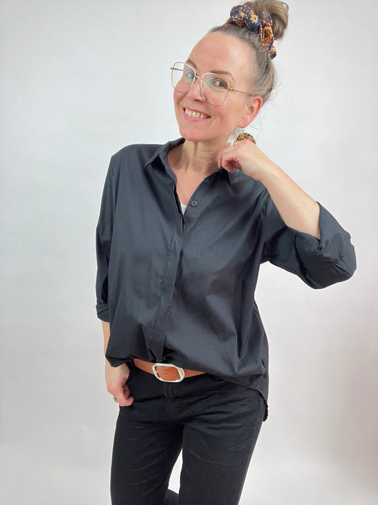 Bluse Gretchen Schwarz - FROLLEIN KÄTHE Shop