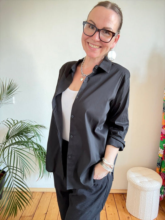Bluse Gretchen Schwarz - FROLLEIN KÄTHE Shop