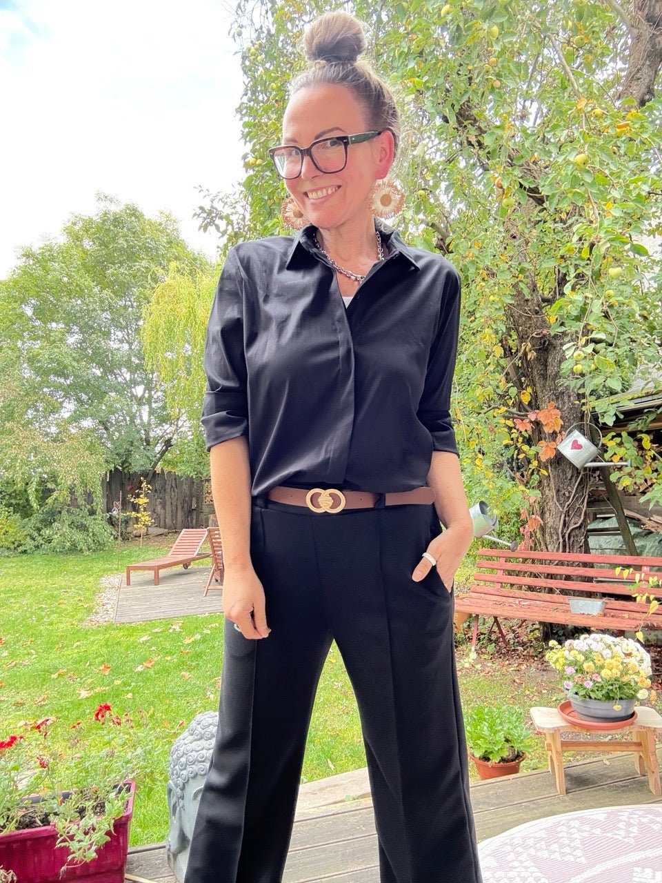 Bluse Gretchen Schwarz - FROLLEIN KÄTHE Shop