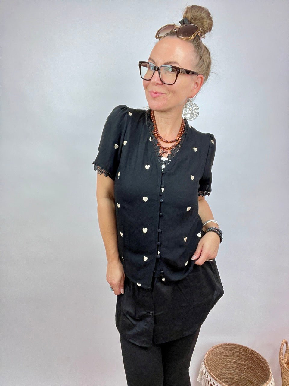 Bluse Lissi Schwarz - FROLLEIN KÄTHE Shop