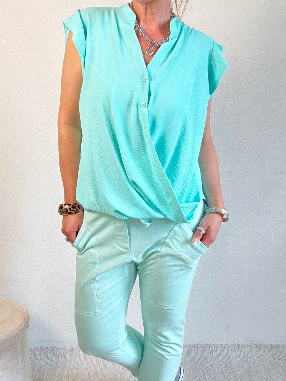 Bluse Liv Aqua - FROLLEIN KÄTHE Shop
