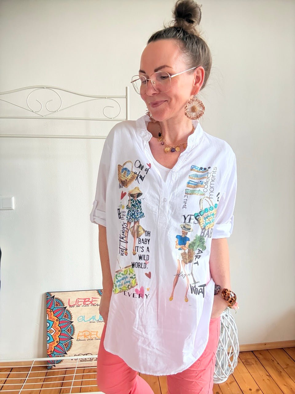 Bluse Lori Weiß Mustermix - FROLLEIN KÄTHE Shop