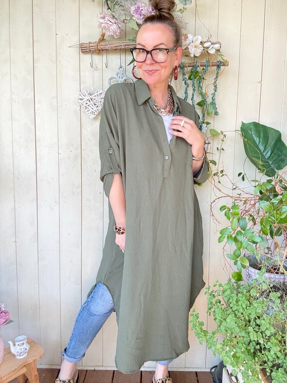 Bluse Luna Olive - FROLLEIN KÄTHE Shop