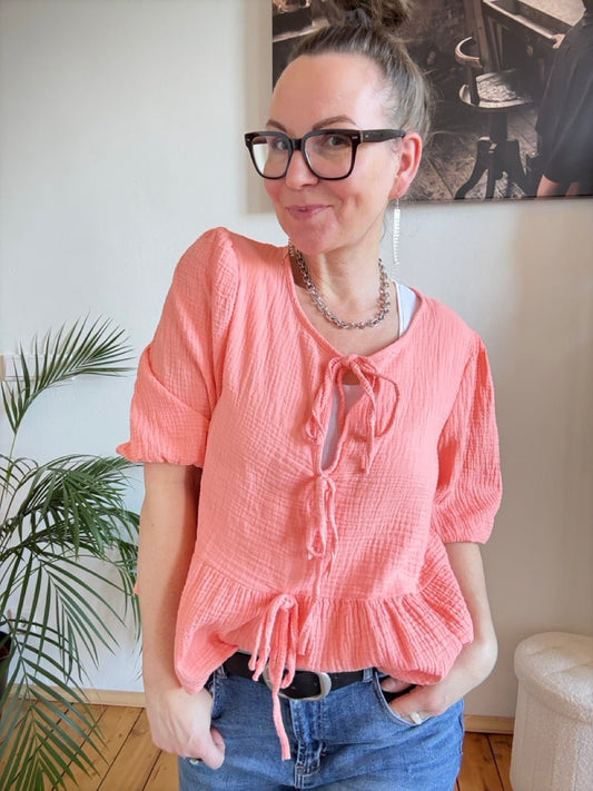 Bluse Nela Pfirsich - FROLLEIN KÄTHE Shop