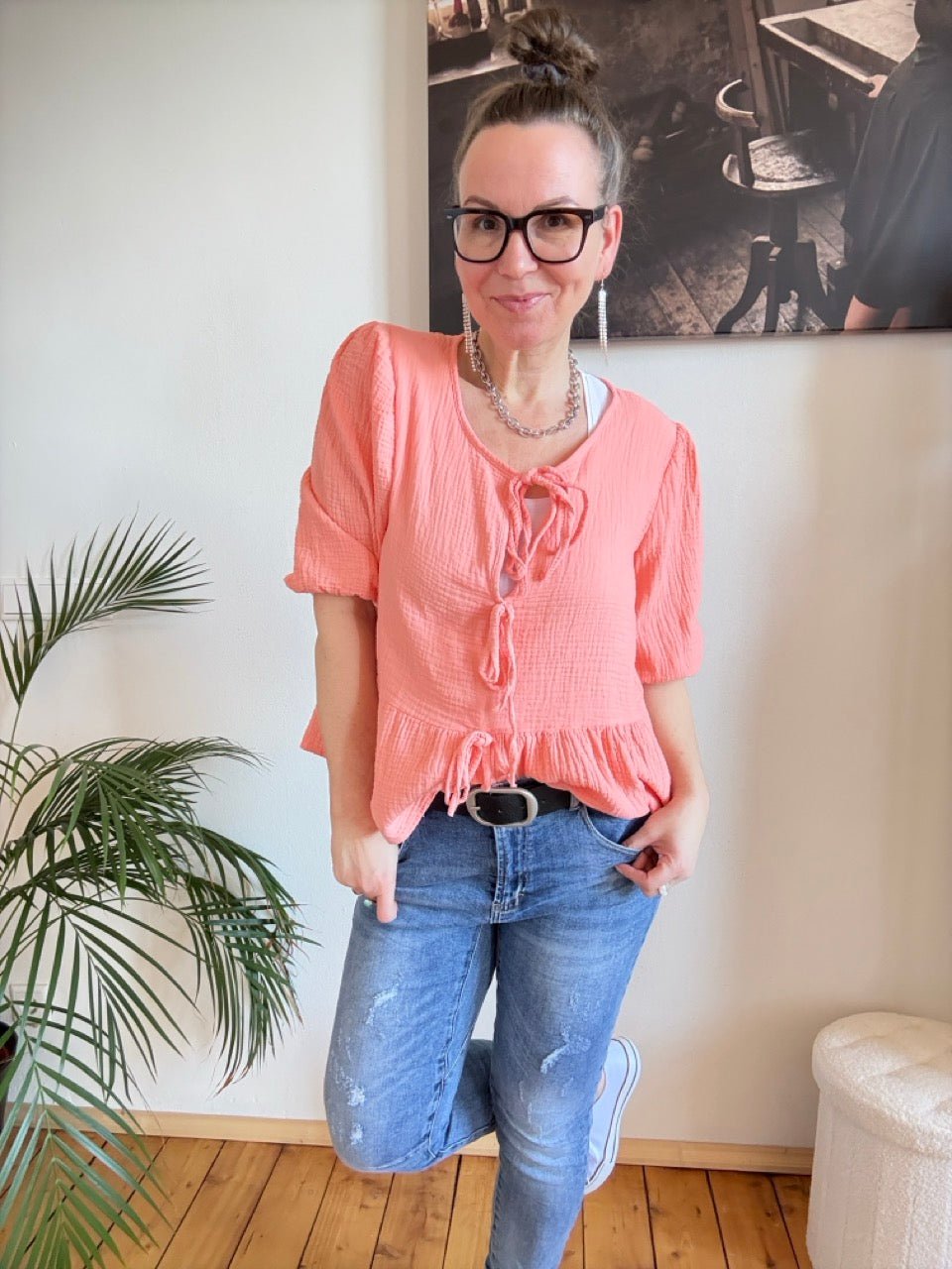 Bluse Nela Pfirsich - FROLLEIN KÄTHE Shop