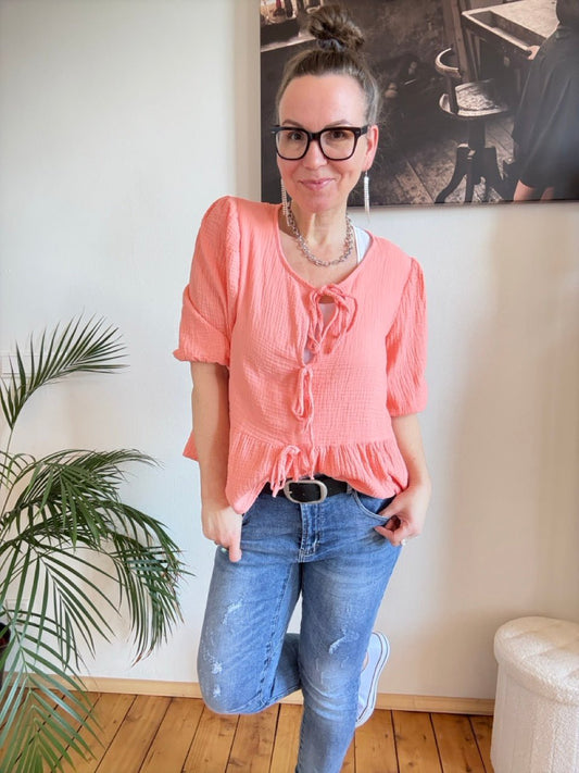 Bluse Nela Pfirsich - FROLLEIN KÄTHE Shop