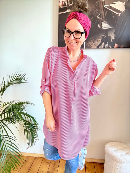 Bluse Rimini Stripe Rot - FROLLEIN KÄTHE Shop