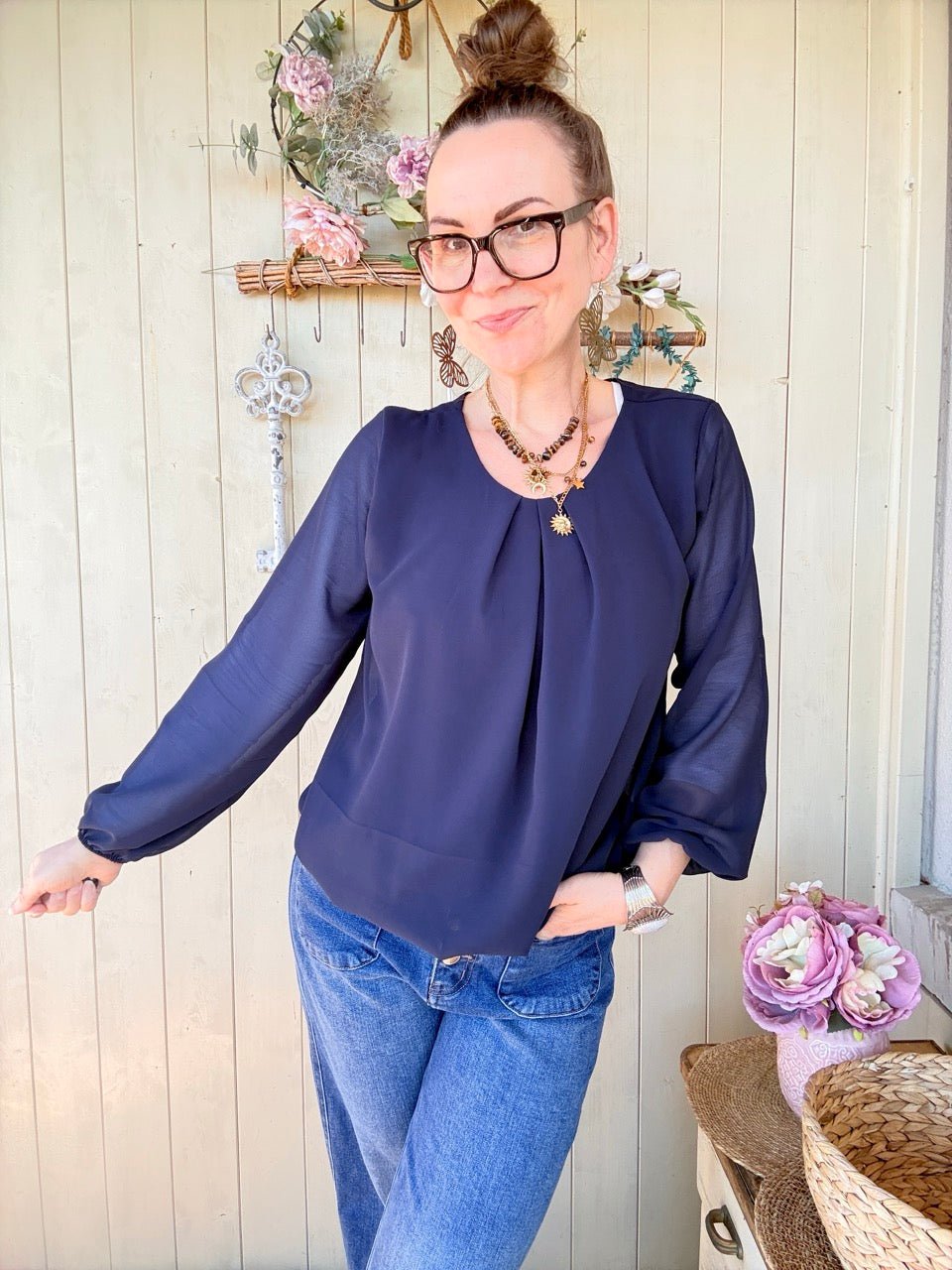 Bluse Shirt Seidenweich Blau - FROLLEIN KÄTHE Shop