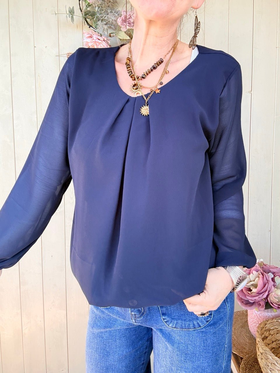 Bluse Shirt Seidenweich Blau - FROLLEIN KÄTHE Shop