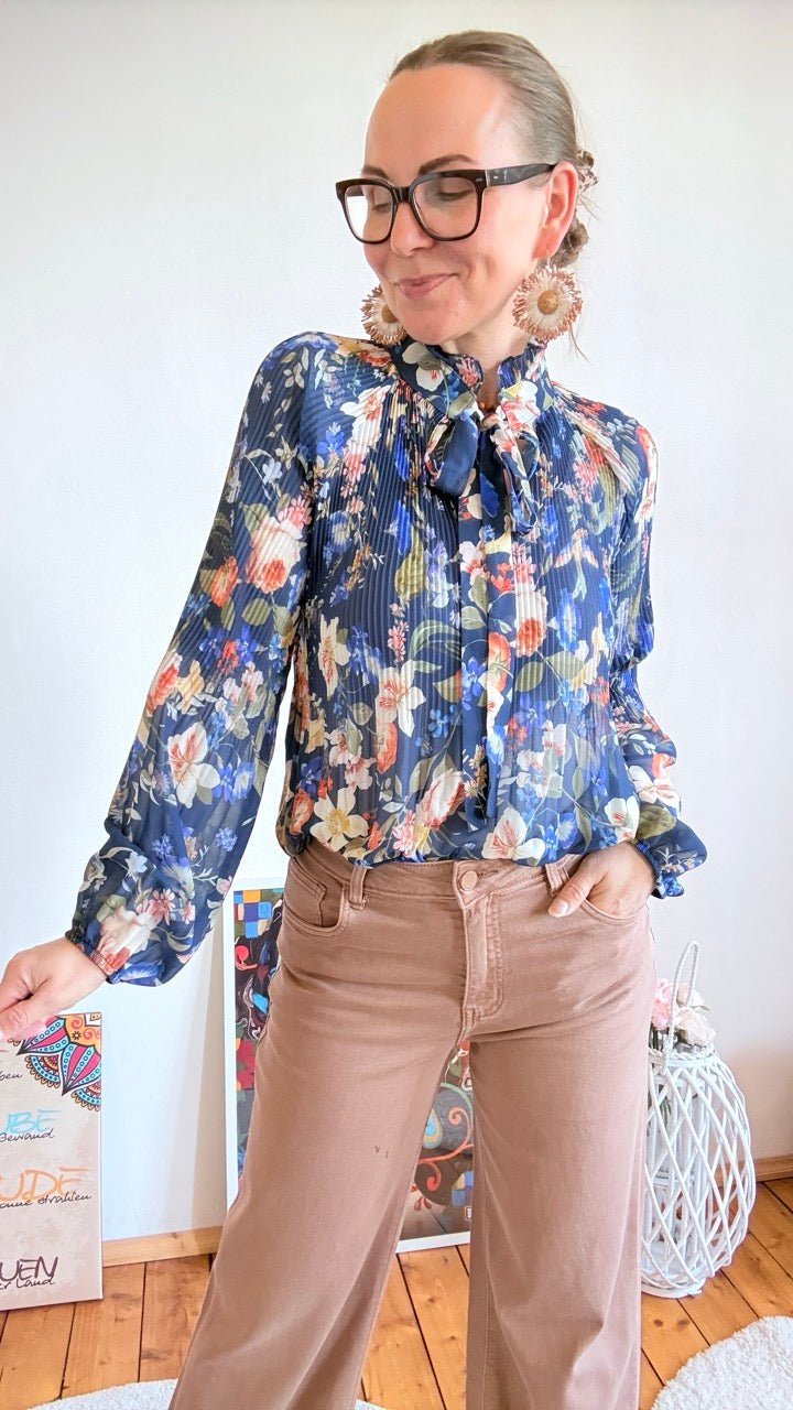 Bluse Swing Swing Flower Dream Dunkelblau - FROLLEIN KÄTHE Shop