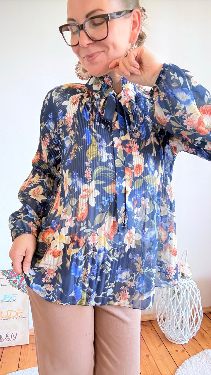 Bluse Swing Swing Flower Dream Dunkelblau - FROLLEIN KÄTHE Shop