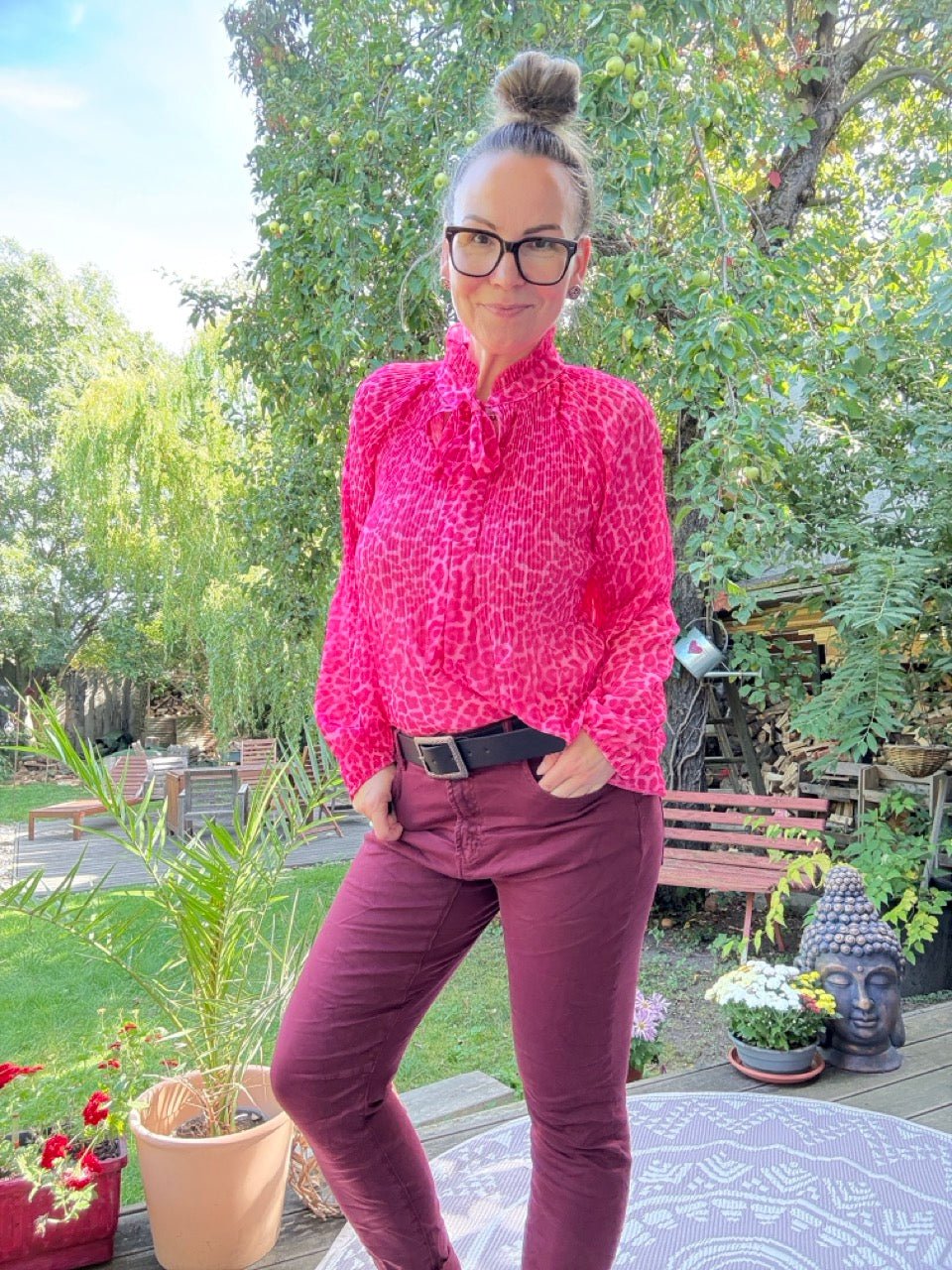 Bluse Swing Swing Leo Fuchsia Pink - FROLLEIN KÄTHE Shop