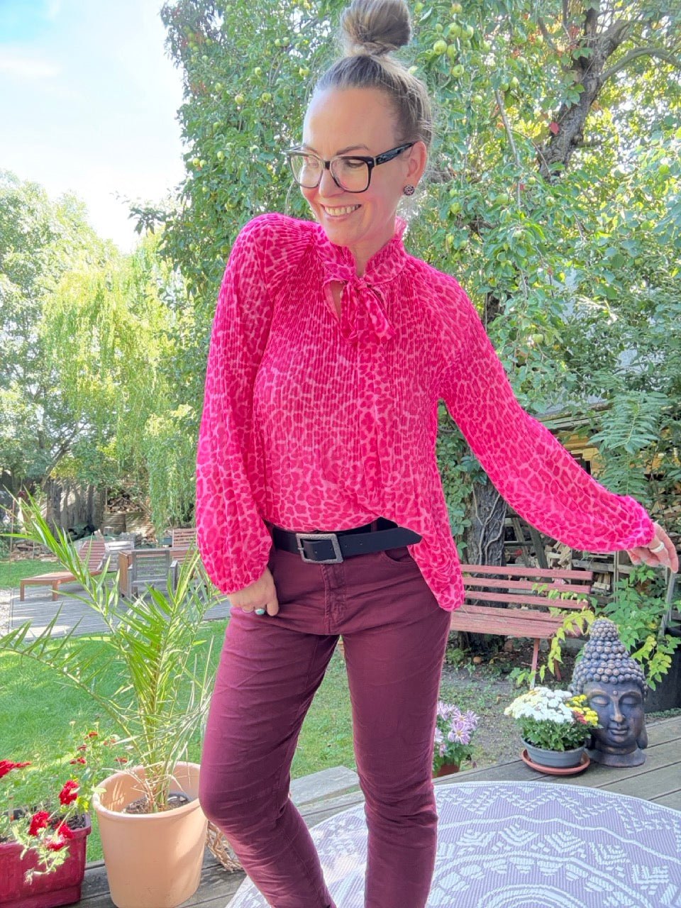 Bluse Swing Swing Leo Fuchsia Pink - FROLLEIN KÄTHE Shop