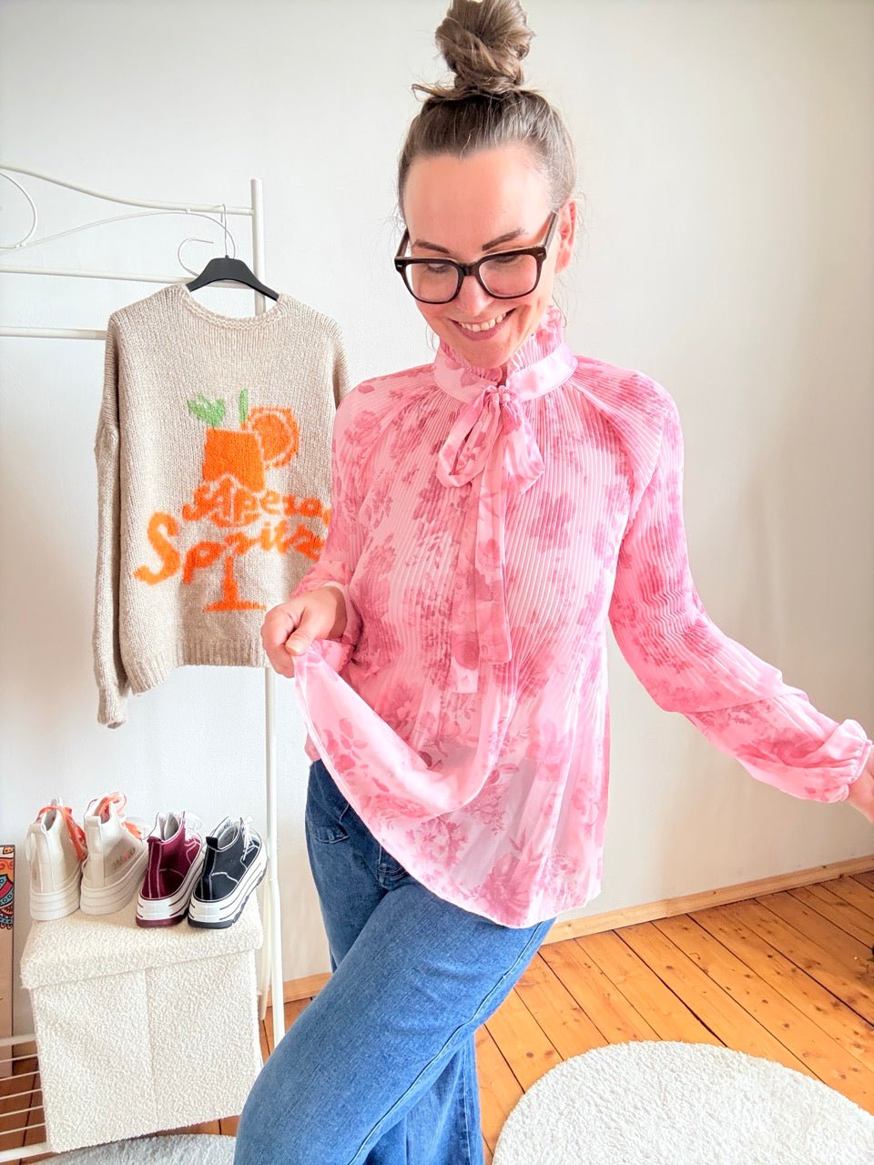 Bluse Swing Swing Rosentraum Alt Rose - FROLLEIN KÄTHE Shop