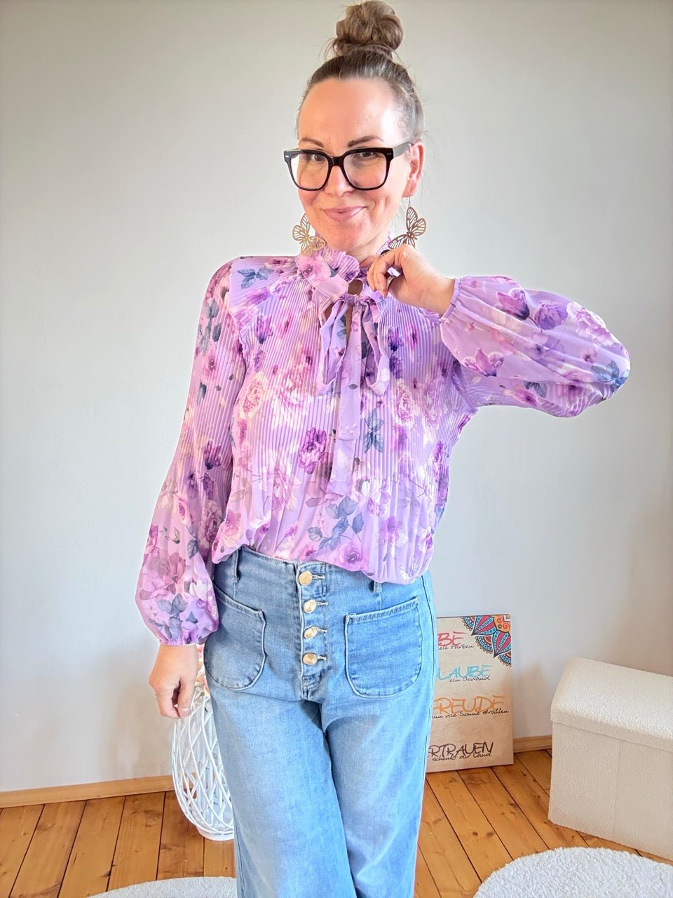 Bluse Swing Swing Rosentraum Lavendel - FROLLEIN KÄTHE Shop