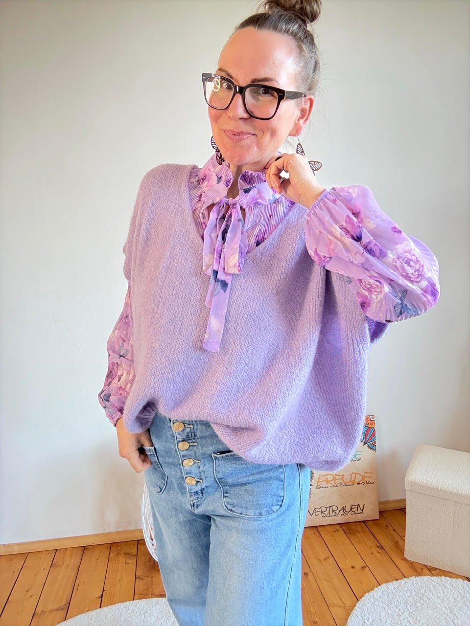 Bluse Swing Swing Rosentraum Lavendel - FROLLEIN KÄTHE Shop