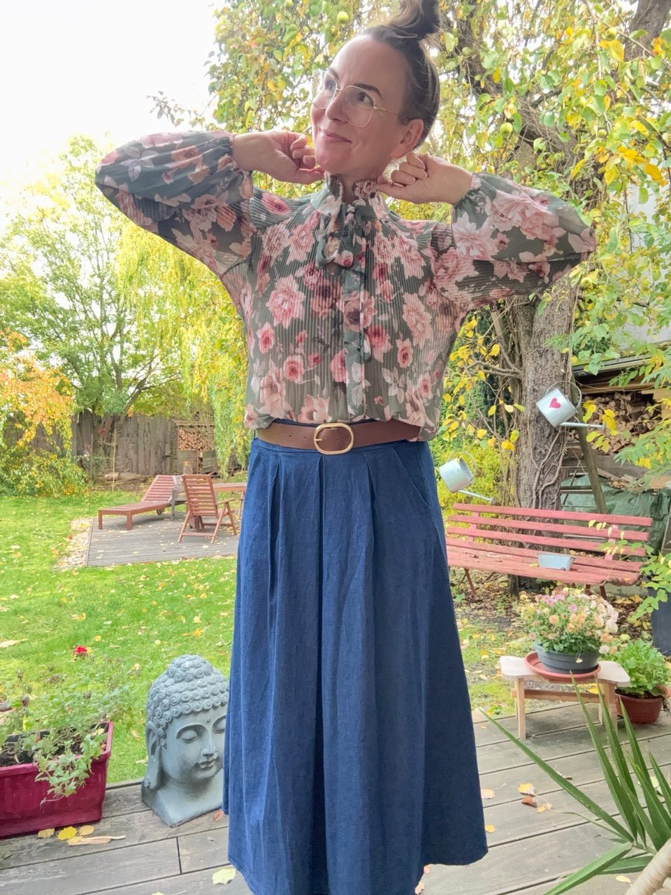 Bluse Swing Swing Rosentraum Olive - FROLLEIN KÄTHE Shop