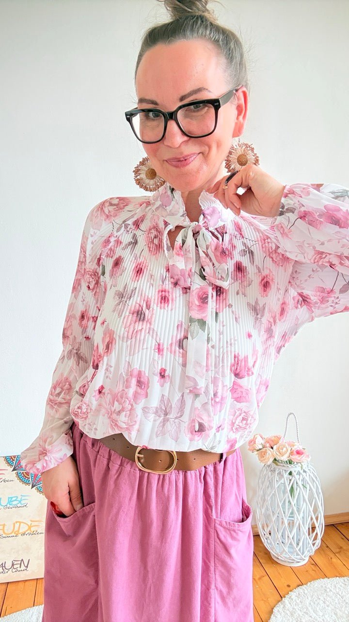 Bluse Swing Swing Rosentraum Weiß - FROLLEIN KÄTHE Shop