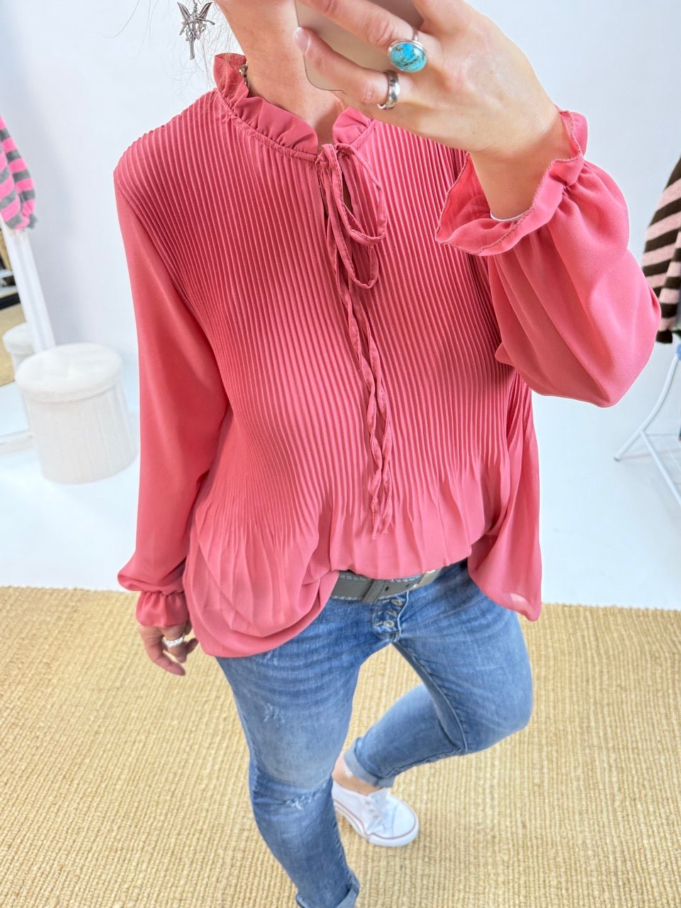 Bluse Swing Swing unterlegt Koralle - FROLLEIN KÄTHE Shop
