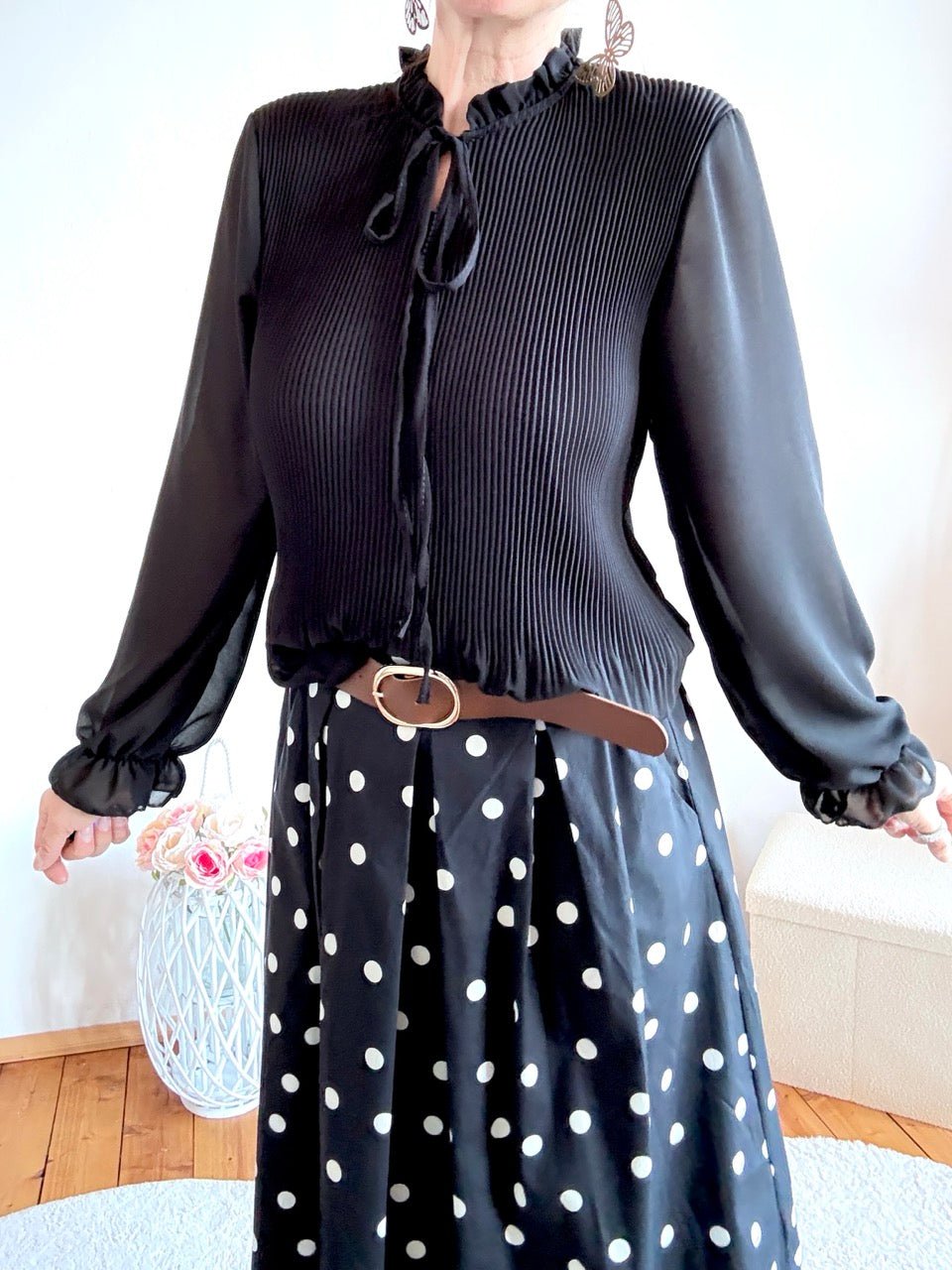 Bluse Swing Swing unterlegt Schwarz - FROLLEIN KÄTHE Shop