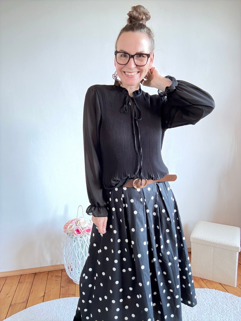 Bluse Swing Swing unterlegt Schwarz - FROLLEIN KÄTHE Shop