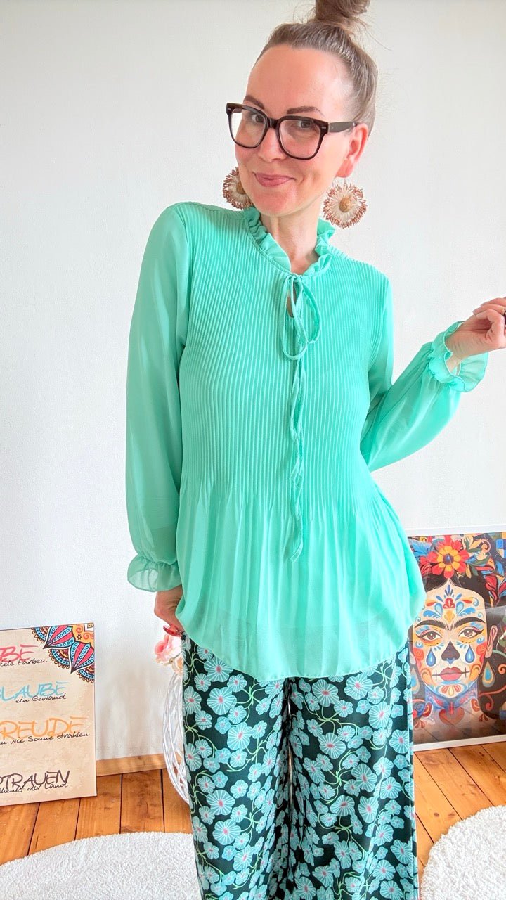 Bluse Swing Swing unterlegt Türkis - FROLLEIN KÄTHE Shop