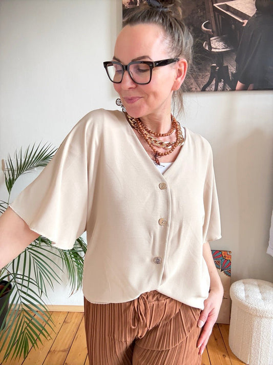 Blusen Shirt Mia Cream - FROLLEIN KÄTHE Shop
