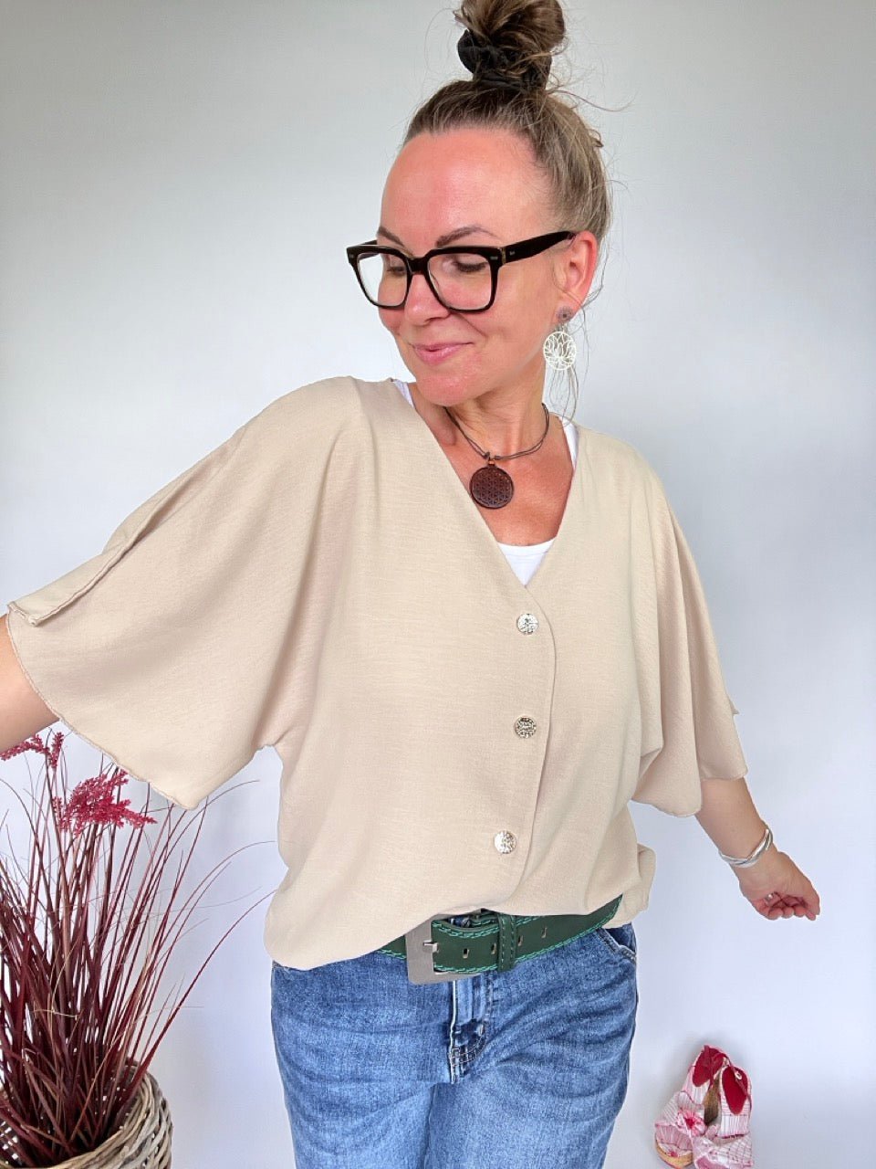 Blusen Shirt Mia Cream - FROLLEIN KÄTHE Shop