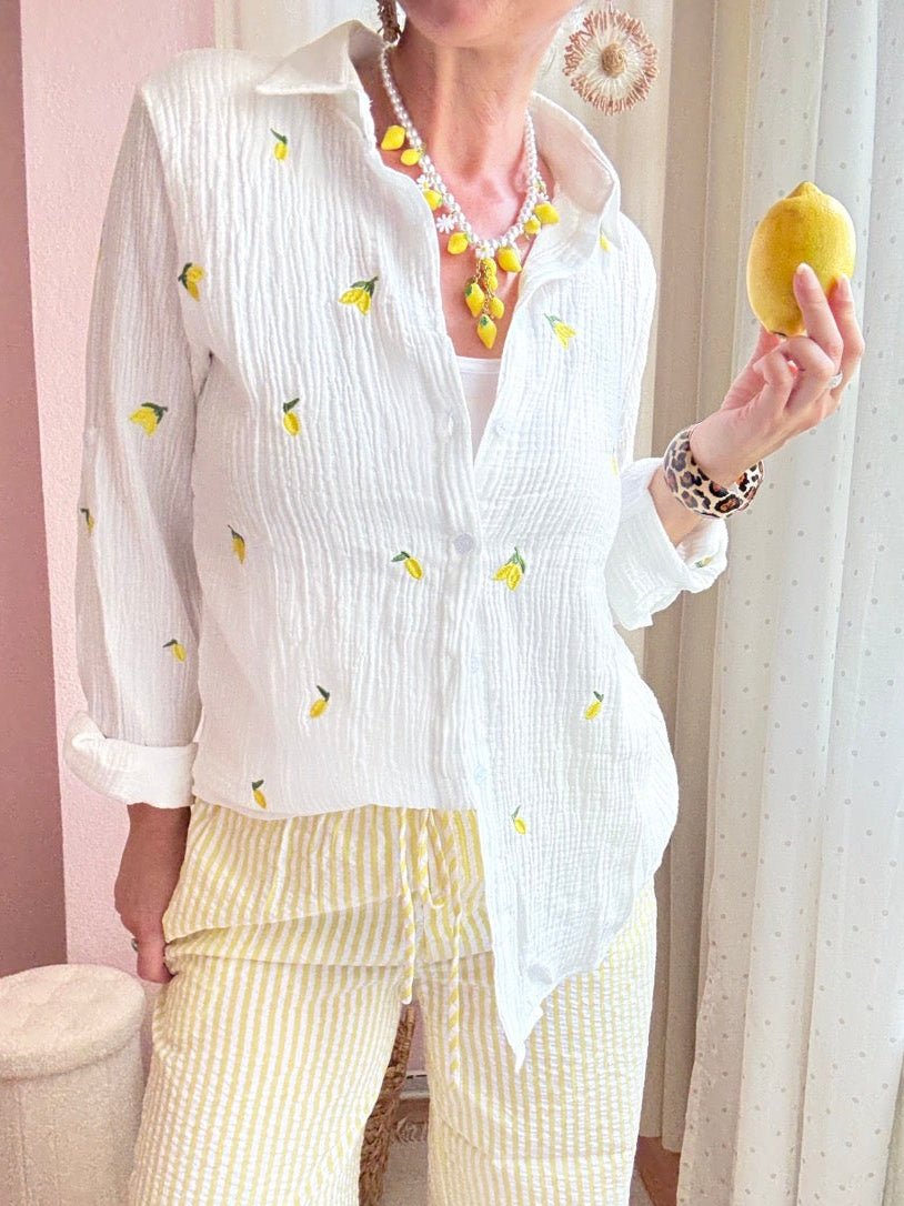 Hemd Bluse Citrus Weiß - FROLLEIN KÄTHE Shop