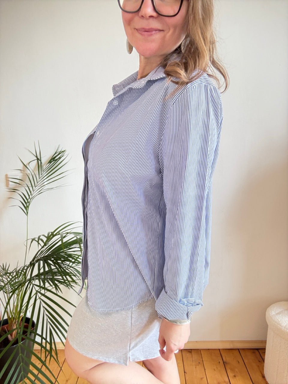 Hemd Bluse Gretchen Stripe Marine - FROLLEIN KÄTHE Shop