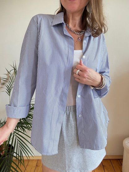 Hemd Bluse Gretchen Stripe Marine - FROLLEIN KÄTHE Shop