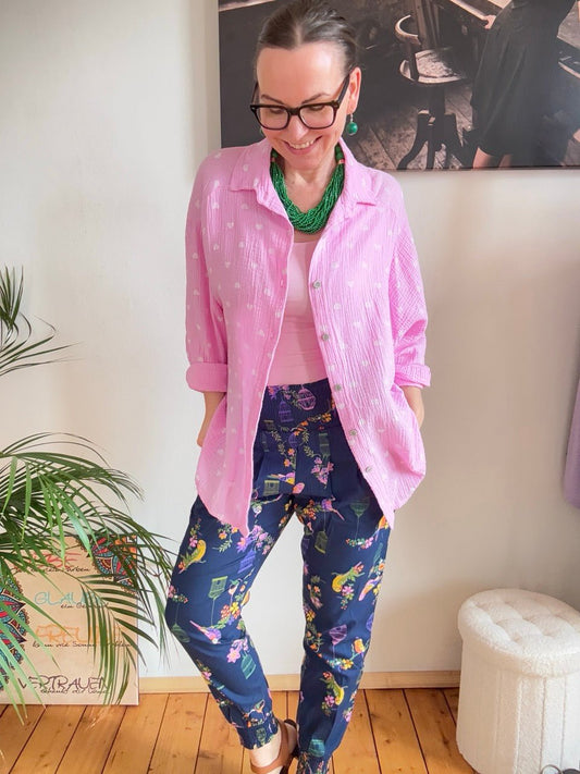 Hemd Bluse Herzensding lang Rosa - FROLLEIN KÄTHE Shop