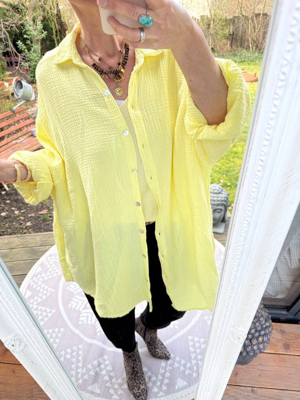 Hemd Bluse Musselin Gelb - FROLLEIN KÄTHE Shop