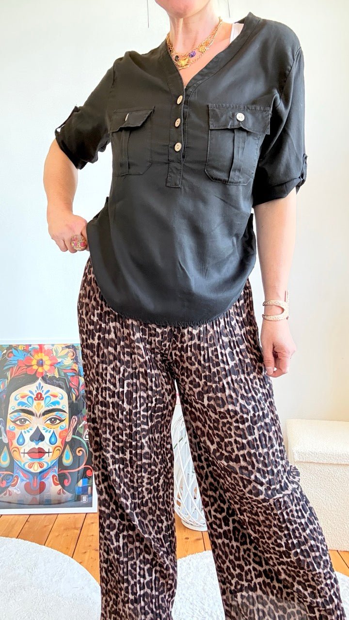 Hemdbluse Lara Schwarz - FROLLEIN KÄTHE Shop