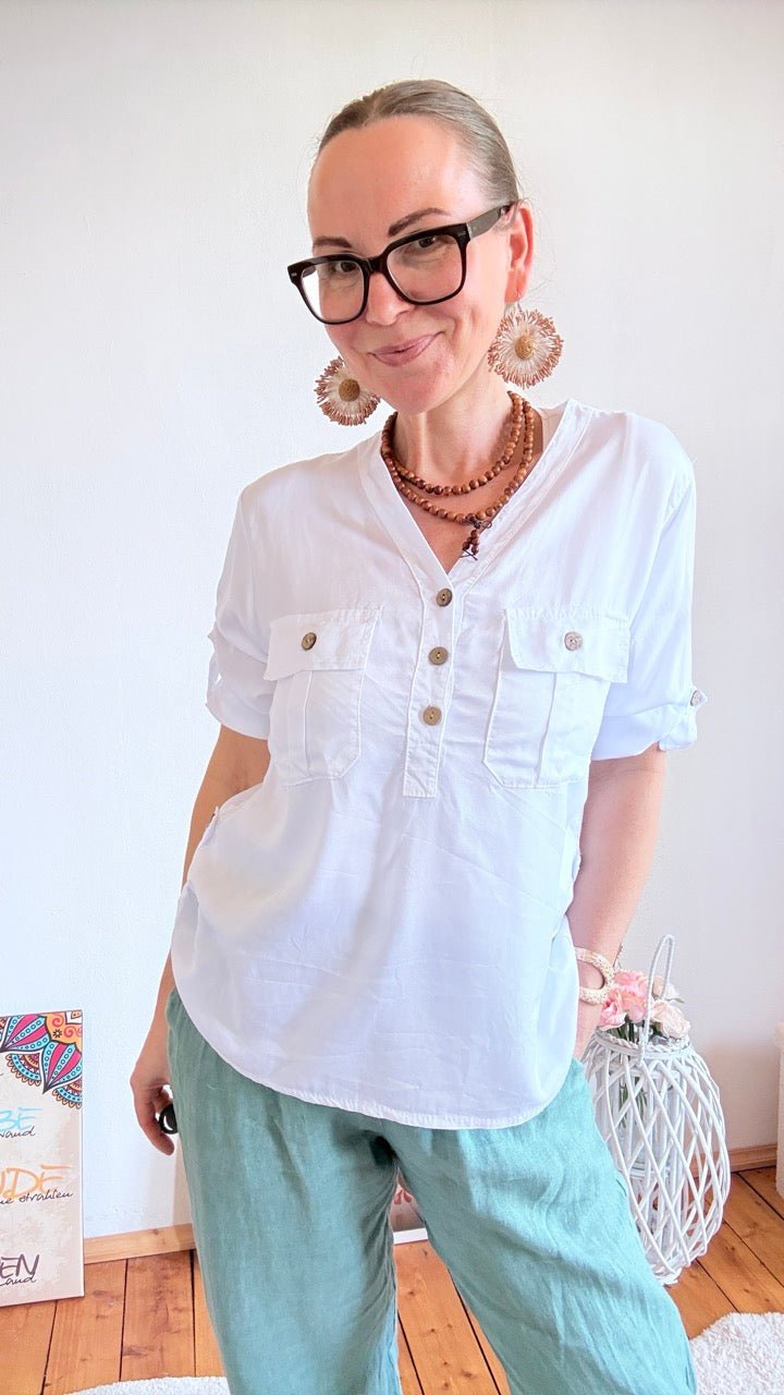 Hemdbluse Lara Weiß - FROLLEIN KÄTHE Shop